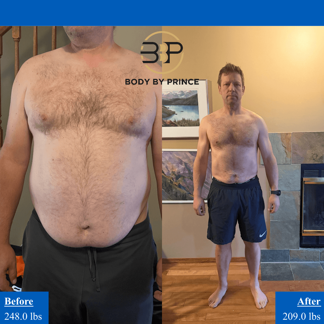 James before and after transformation